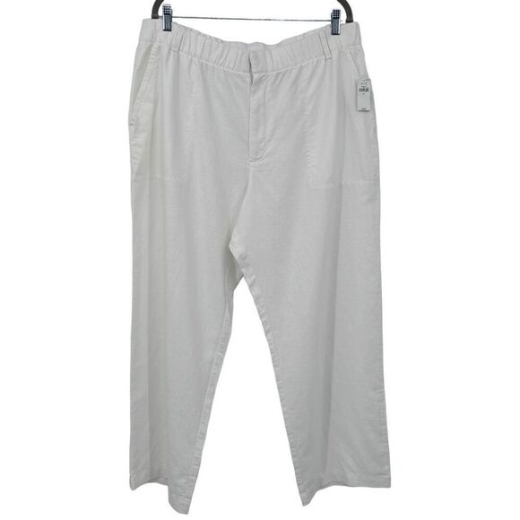 Gap 100% Linen Straight Leg Pants White Size XL NWT - Picture 1 of 10
